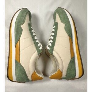 Madewell League Sneakers Cream Mint Green Leather MWL women size 10.5